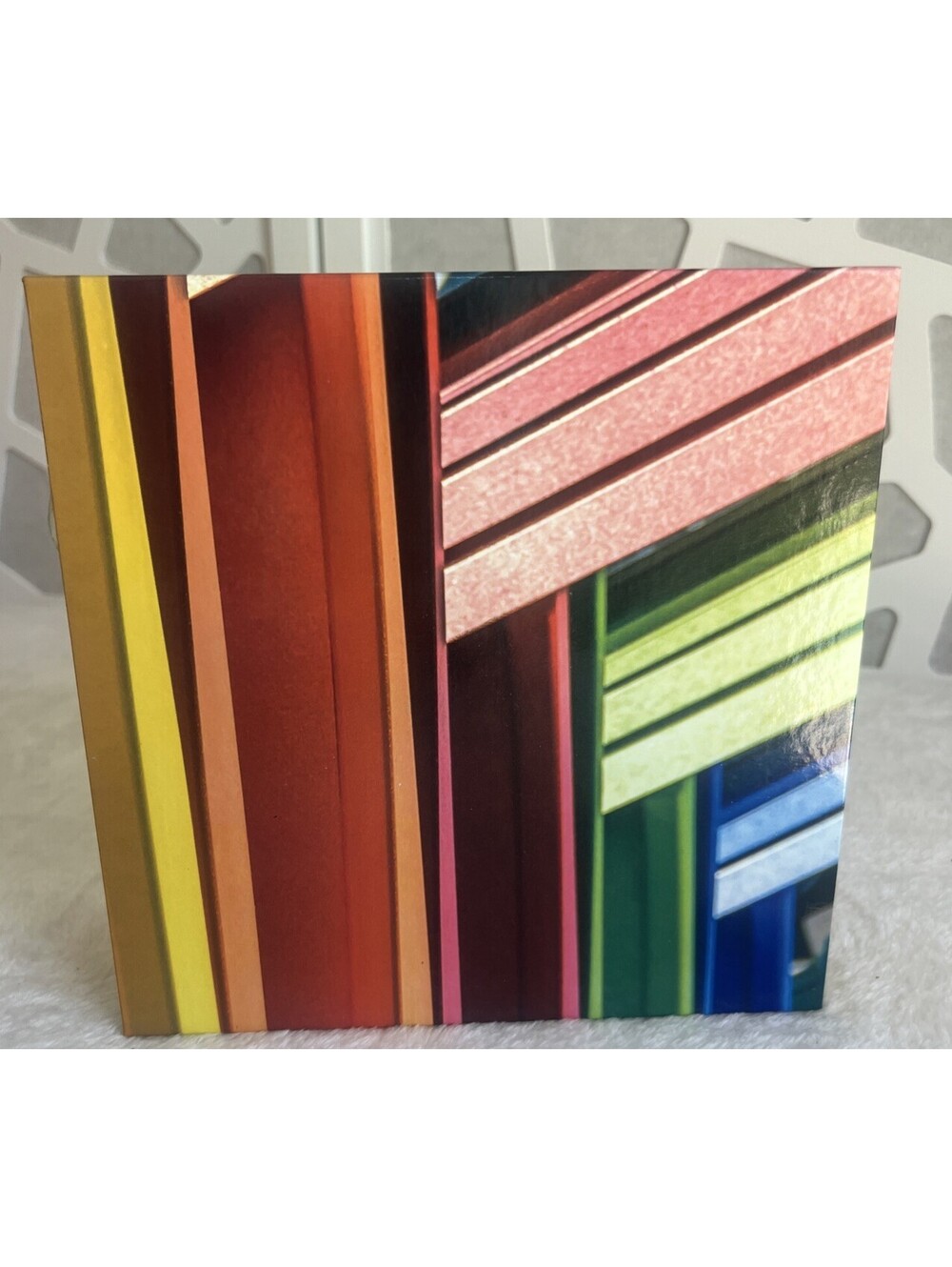 COLORFUL SHUTTERS Architectural Abstract Jigsaw Puzzle Sure-Lox Keepsake Box